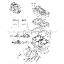 01- Cylinder, Exhaust Manifold pour Sea-Doo 2000 GSX RFI, 5645 5654, 2000