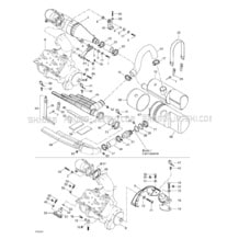 01- Engine Support And Muffler pour Sea-Doo 2000 GSX RFI, 5645 5654, 2000