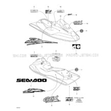 09- Decals pour Sea-Doo 2000 GSX RFI, 5645 5654, 2000