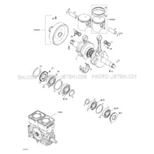 01- Crankshaft And Pistons pour Sea-Doo 2000 GTI, 5647 5657, 2000