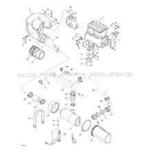 01- Engine Support And Muffler pour Sea-Doo 2000 GTI, 5647 5657, 2000