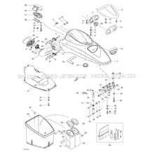 09- Front Storage Compartment pour Sea-Doo 2000 GTI, 5647 5657, 2000