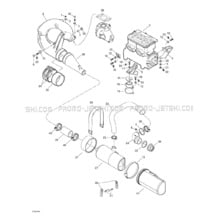 01- Engine Support And Muffler pour Sea-Doo 2000 GTS, 5639, 2000