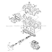 01- Crankcase, Rotary Valve pour Sea-Doo 2000 GTX RFI, 5648 5658 5515 5516, 2000