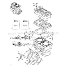 01- Cylinder, Exhaust Manifold pour Seadoo 2000 GTX RFI, 5648 5658 5515 5516, 2000