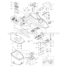 09- Front Storage Compartment pour Seadoo 2000 GTX RFI, 5648 5658 5515 5516, 2000