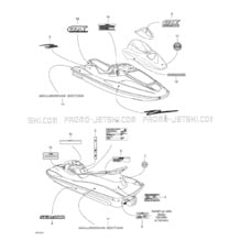 09- Decals pour Sea-Doo 2000 GTX RFI, 5648 5658 5515 5516, 2000