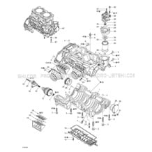 01- Crankcase, Reed Valve pour Seadoo 2000 GTX DI, 5649 5659, 2000