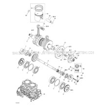 01- Crankshaft And Pistons pour Sea-Doo 2000 GTX DI, 5649 5659, 2000