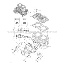 01- Cylinder, Exhaust Manifold pour Sea-Doo 2000 GTX DI, 5649 5659, 2000