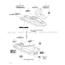 09- Decals pour Sea-Doo 2000 GTX DI, 5649 5659, 2000