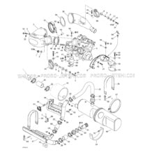 01- Engine Support And Muffler pour Sea-Doo 2000 LRV, 5688, 2000