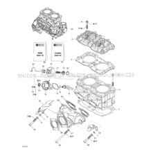 01- Cylinder, Exhaust Manifold pour Sea-Doo 2000 RX DI, 5646 5656, 2000