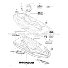 09- Decals pour Seadoo 2000 RX DI, 5646 5656, 2000