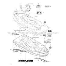 09- Decals pour Sea-Doo 2000 RX DI, 5646 5656, 2000