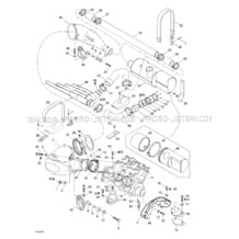 01- Engine Support And Muffler pour Seadoo 2000 XP, 5651 5655, 2000