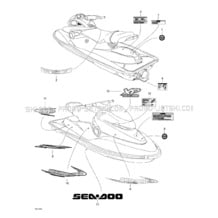 09- Decals pour Seadoo 2000 XP, 5651 5655, 2000