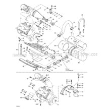 01- Engine Support And Muffler pour Seadoo 2001 GSX RFI, 5549, 2001