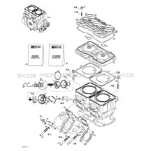 01- Cylinder, Exhaust Manifold pour Seadoo 2001 GTX RFI, 5524 5525 5553 5555, 2001