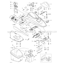 09- Front Storage Compartment pour Sea-Doo 2001 GTX RFI, 5524 5525 5553 5555, 2001
