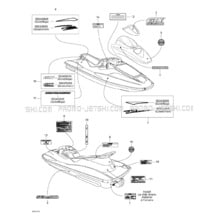 09- Decals pour Sea-Doo 2001 GTX RFI, 5524 5525 5553 5555, 2001