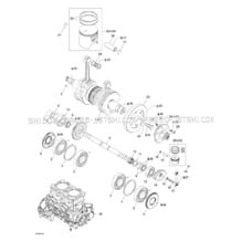 01- Crankshaft And Pistons pour Sea-Doo 2001 RX DI, 5534 5535 5536 5537, 2001