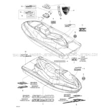 09- Decals pour Seadoo 2001 RX DI, 5534 5535 5536 5537, 2001