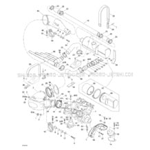 01- Engine Support And Muffler pour Seadoo 2001 XP, 5530 5531, 2001