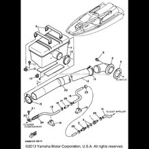EXHAUST 2 pour Yamaha 1996 WaveRunner WAVE RUNNER III 650 (WRA650U) 1996