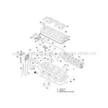 01- Cylinder Head pour Sea-Doo 2002 GTX 4-TEC, 5573 5574 5593 5594, 2002