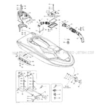 09- Body, Front View pour Seadoo 2002 GTX 4-TEC, 5573 5574 5593 5594, 2002