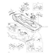 09- Body, Rear View pour Sea-Doo 2002 GTX 4-TEC, 5573 5574 5593 5594, 2002