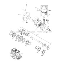 01- Crankshaft And Pistons pour Seadoo 2002 GTX RFI, 5566 5565, 2002