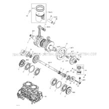 01- Crankshaft And Pistons pour Seadoo 2002 LRV DI, 5460, 2002