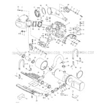 01- Engine Support And Muffler pour Seadoo 2002 LRV DI, 5460, 2002