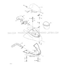 09- Front Storage Compartment pour Sea-Doo 2002 XP, 5577 5578, 2002