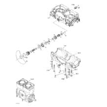 01- Crankcase, Rotary Valve pour Sea-Doo 2003 GTI LE, 2003
