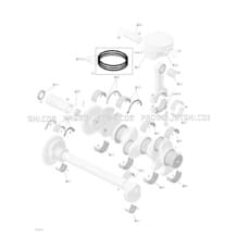 01- Crankshaft, Pistons And Balance Shaft pour Seadoo 2003 GTX 4-TEC, 2003