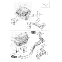 01- Engine Support And Air Intake pour Seadoo 2003 GTX 4-TEC, LTD Supercharged, 2003