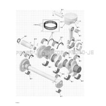 01- Crankshaft, Pistons And Balance Shaft pour Seadoo 2003 GTX 4-TEC, Supercharged, 2003