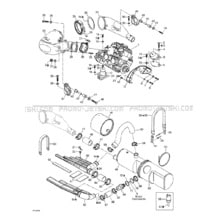 01- Engine Support And Muffler pour Sea-Doo 2003 RX DI, 6122 6123, 2003