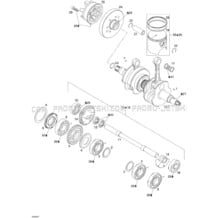 01- Crankshaft, Pistons And Balance Shaft pour Seadoo 2004 3D RFI, 2004