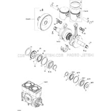 01- Crankshaft And Pistons pour Sea-Doo 2004 GTI LE, 2004