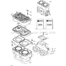 01- Cylinder, Exhaust Manifold pour Seadoo 2004 GTI LE, 2004