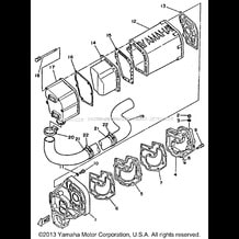 EXHAUST 1 pour Yamaha 1987 WaveRunner WaveJammer 500 (WJ500H) 1987