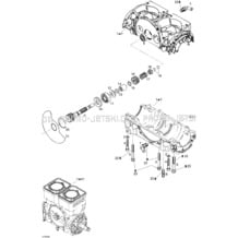 01- Crankcase, Rotary Valve pour Sea-Doo 2004 GTI, 2004