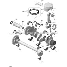 01- Crankshaft, Pistons And Balance Shaft pour Sea-Doo 2004 GTX 4-TEC, Special Supercharged, 2004