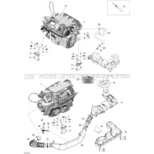 01- Engine Support And Air Intake pour Seadoo 2004 GTX 4-TEC, Special Supercharged, 2004