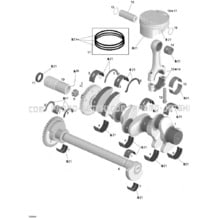 01- Crankshaft, Piston And Balance Shaft pour Sea-Doo 2004 GTX 4-TEC, LTD Supercharged, 2004