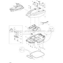 09- Engine Cover pour Seadoo 2005 3D RFI, 2005